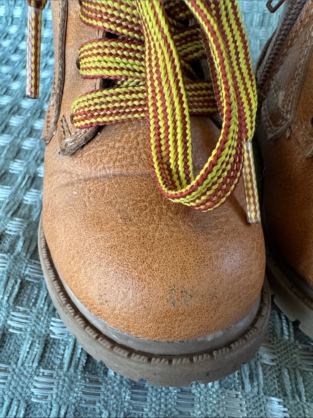Carter’s Roy Toddler Boys Work Boots Size 5 Tan Brown Faux Leather